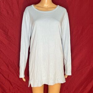 J. Jill Perfect Pima Baby Blue Long Sleeve Forward Seam Tunic Women’s 1X